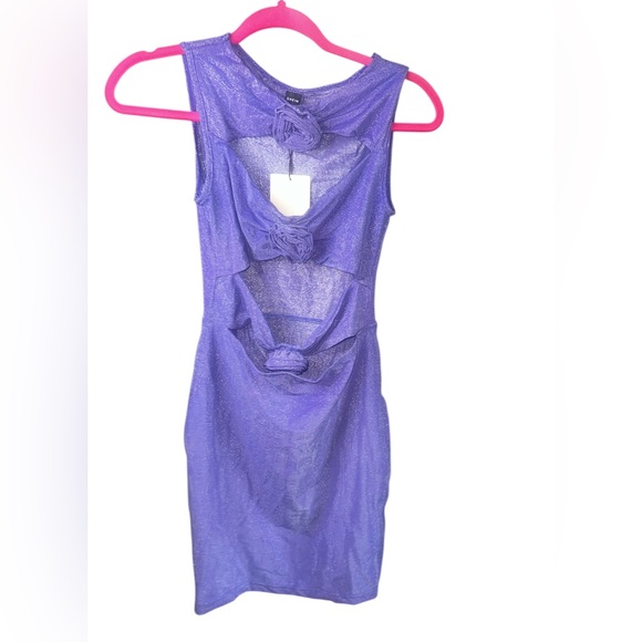 SHEIN Purple Cut-Out Dress. - Picture 5 of 7